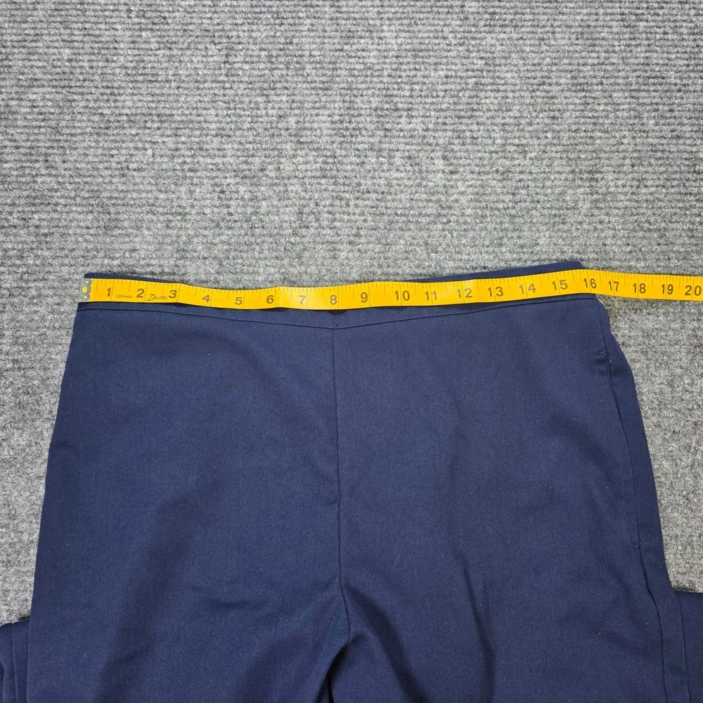 Alfred Dunner Pull On Pants Women's Size 12 Navy Blue Elastic Back Straight Leg‎